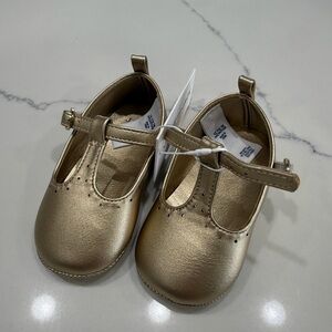 Janie and Jack Gold Baby Walker Shoes